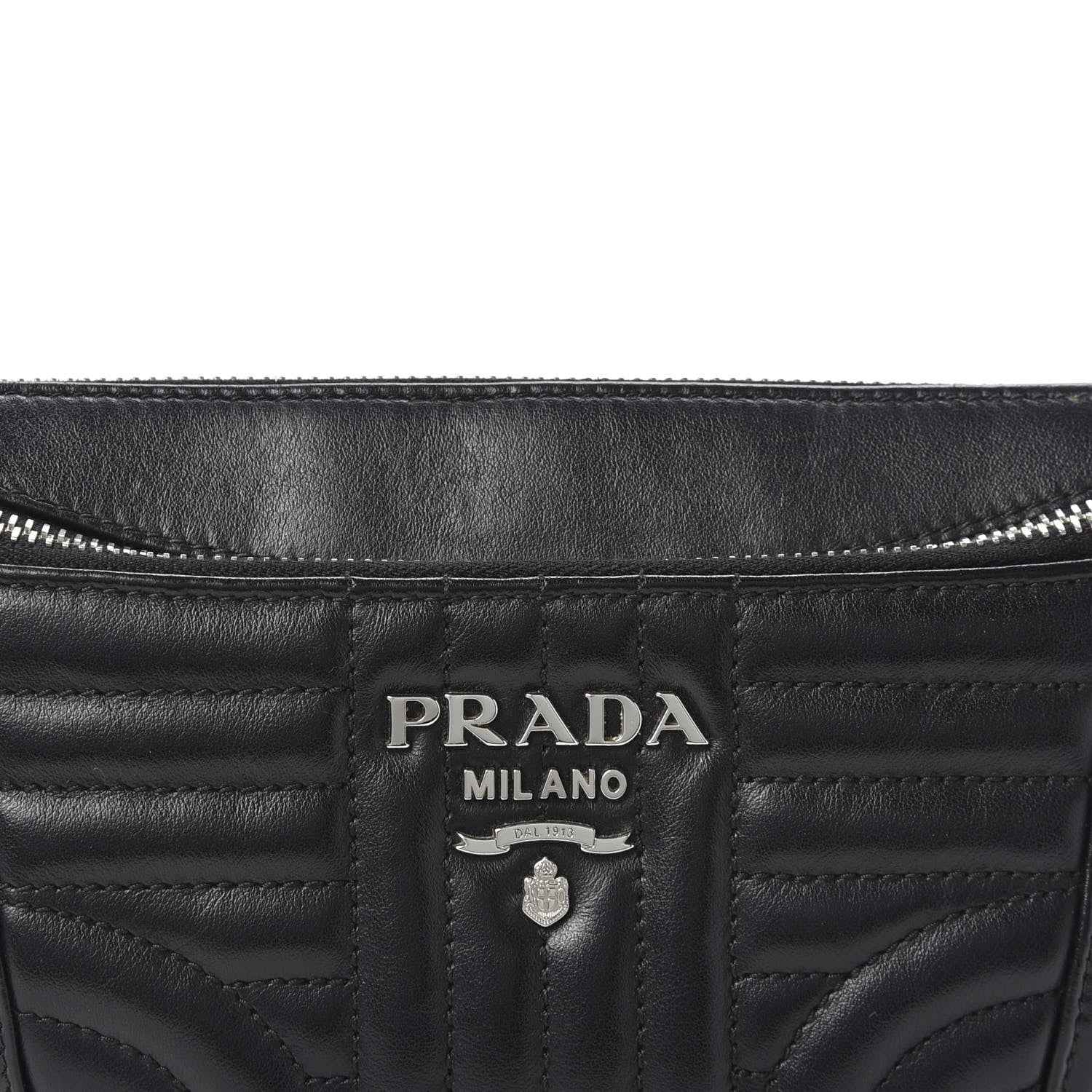 Prada Soft Calfskin Impunture Diagramme Belt Bag Black 10 of 10