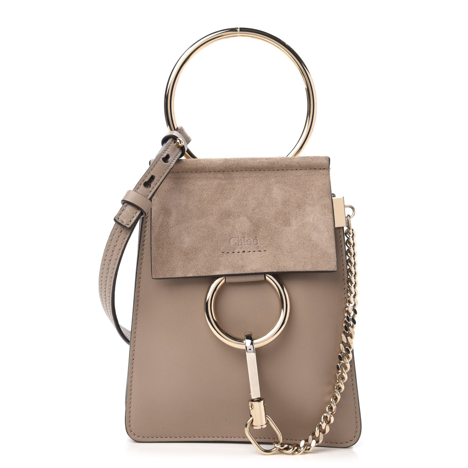 Chloe Suede Calfskin Mini Faye Bracelet Bag Motty Grey 1 of 9
