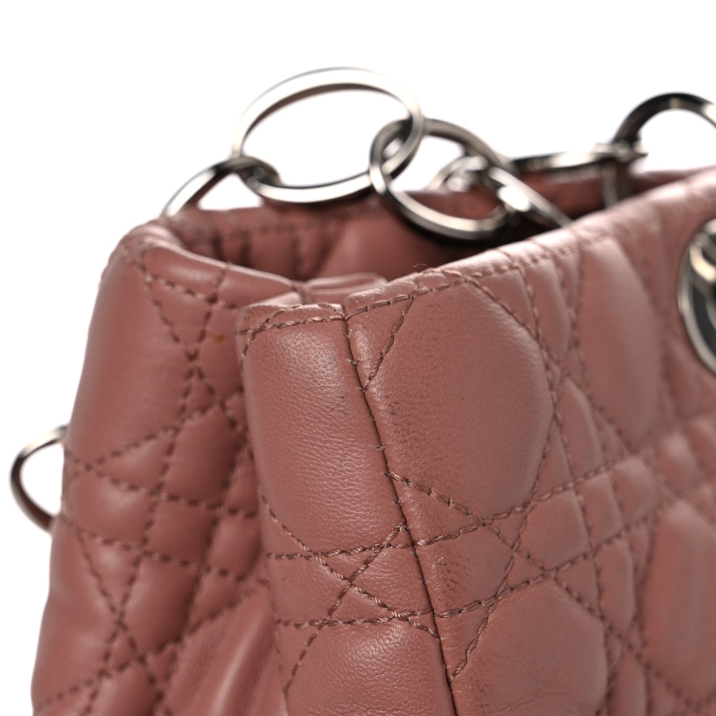 Lambskin Cannage Large Dior Soft Shopping Tote Bois de Rose