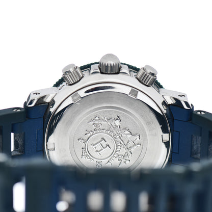 Hermes Stainless Steel Rubber 33mm Clipper Chronograph Diver Watch Blue 4 of 4