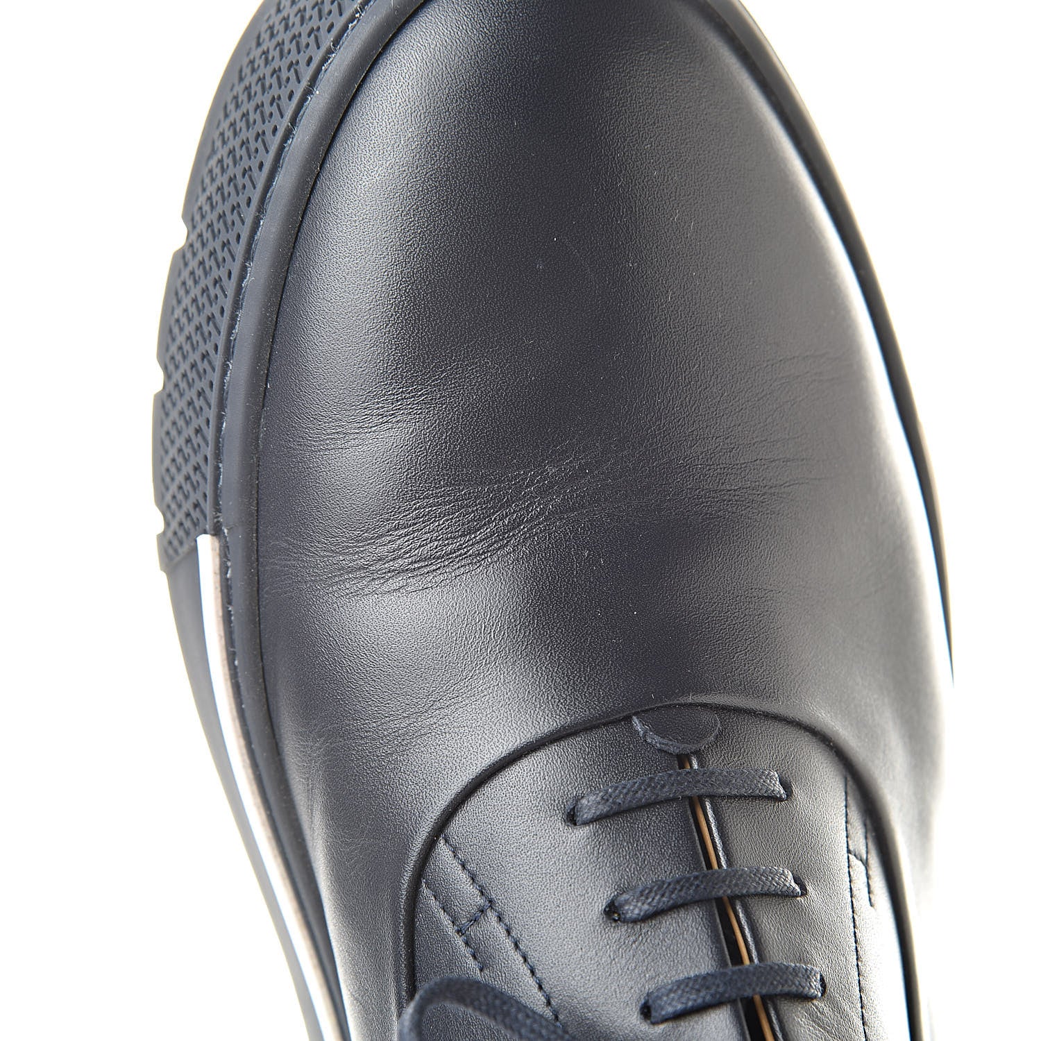 Hermes Calfskin Mens Saxo Oxford 41 Marine 11 of 12