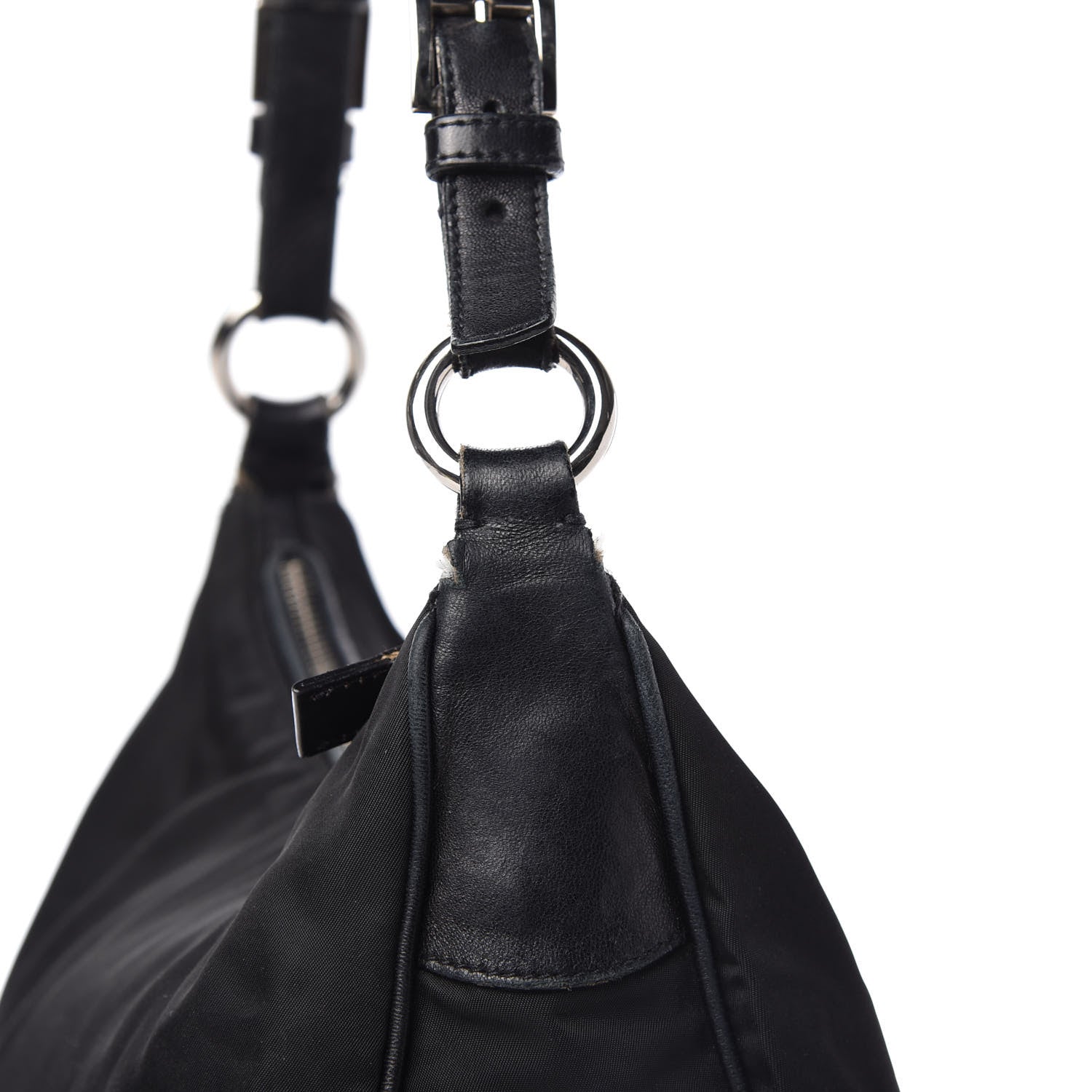 Prada Tessuto Nylon Vitello Shoulder Bag Black 13 of 15