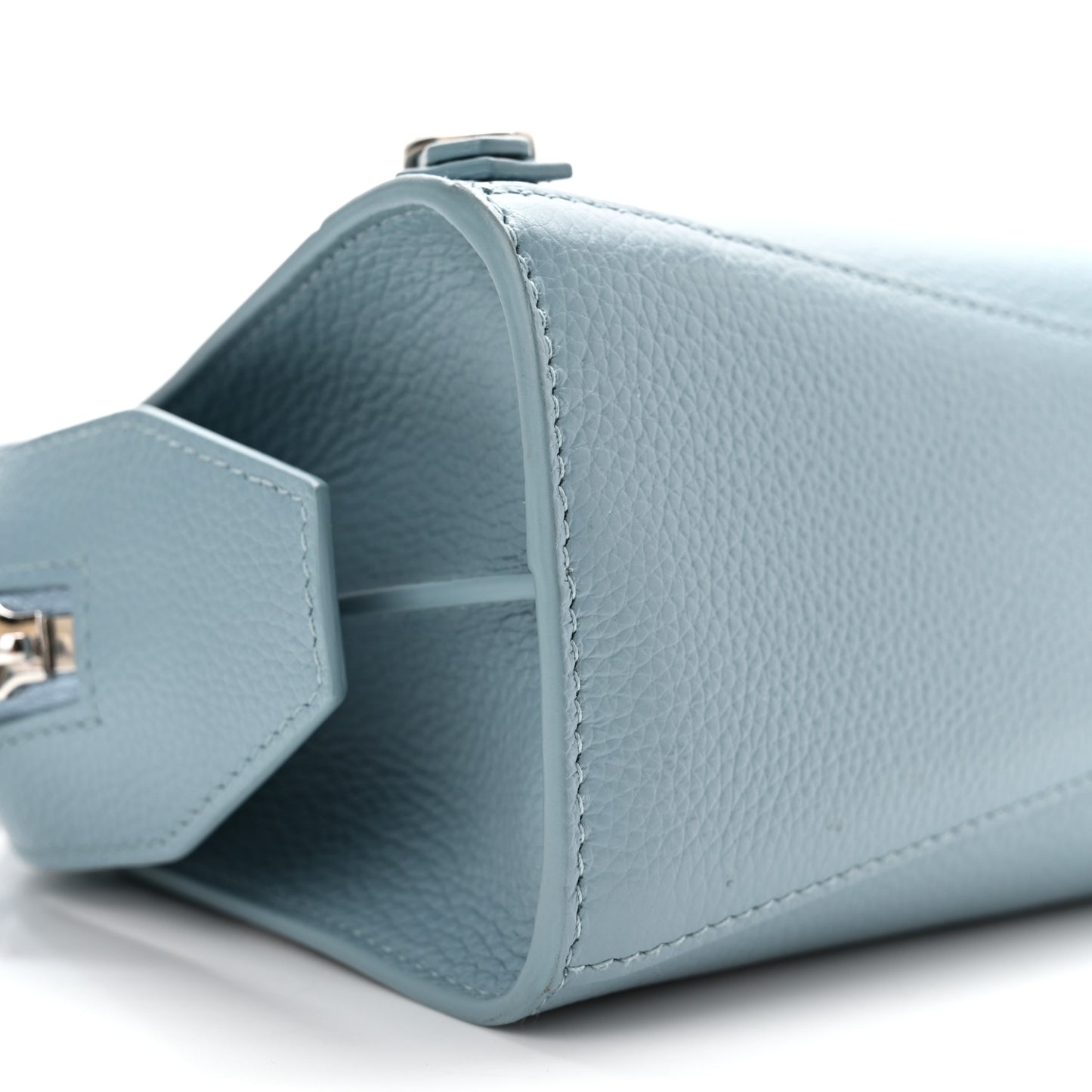Grained Calfskin Neo Classic Silver Hardware Mini City Blue Grey