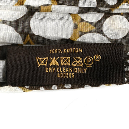 Louis Vuitton Cotton Monogram Kusama Infinity Dots Pareo Scarf White 4 of 6