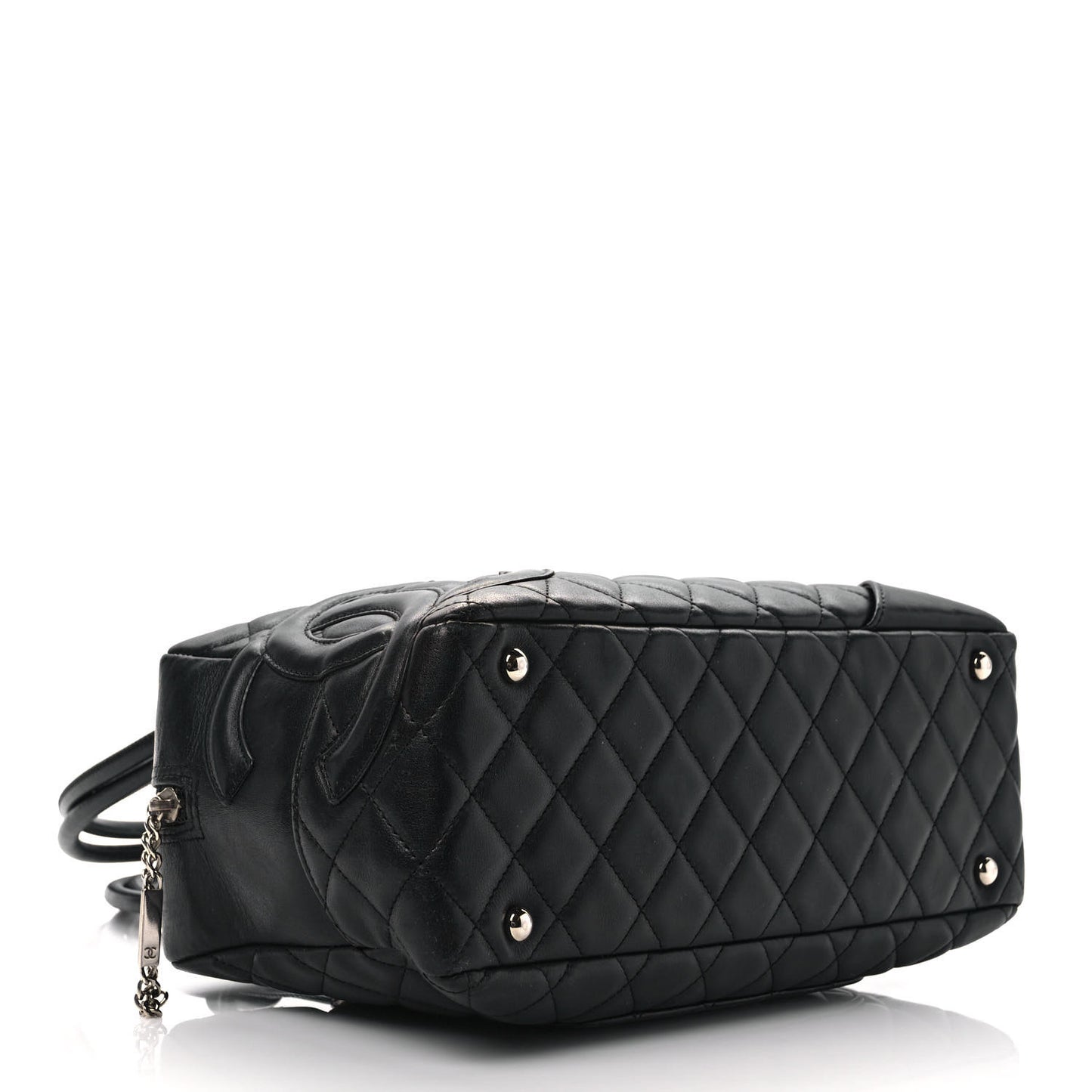 Calfskin Quilted Large Cambon Bowler Black