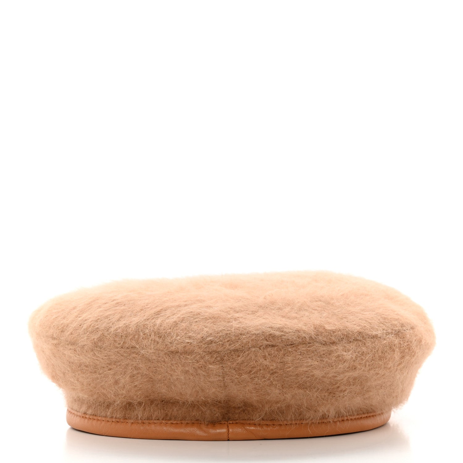 Fendi Rabbit Felt Angora Wool Beret S Camel 6 of 9