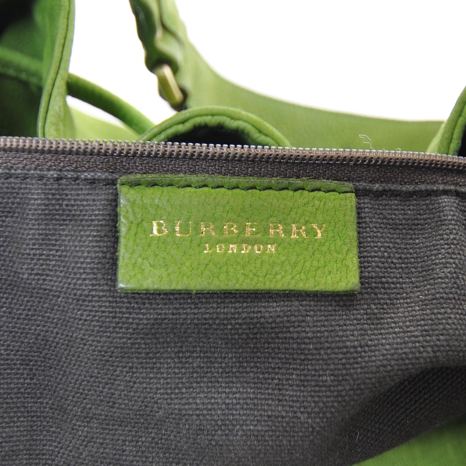 Burberry Leather Drawstring Hobo Green 8 of 8