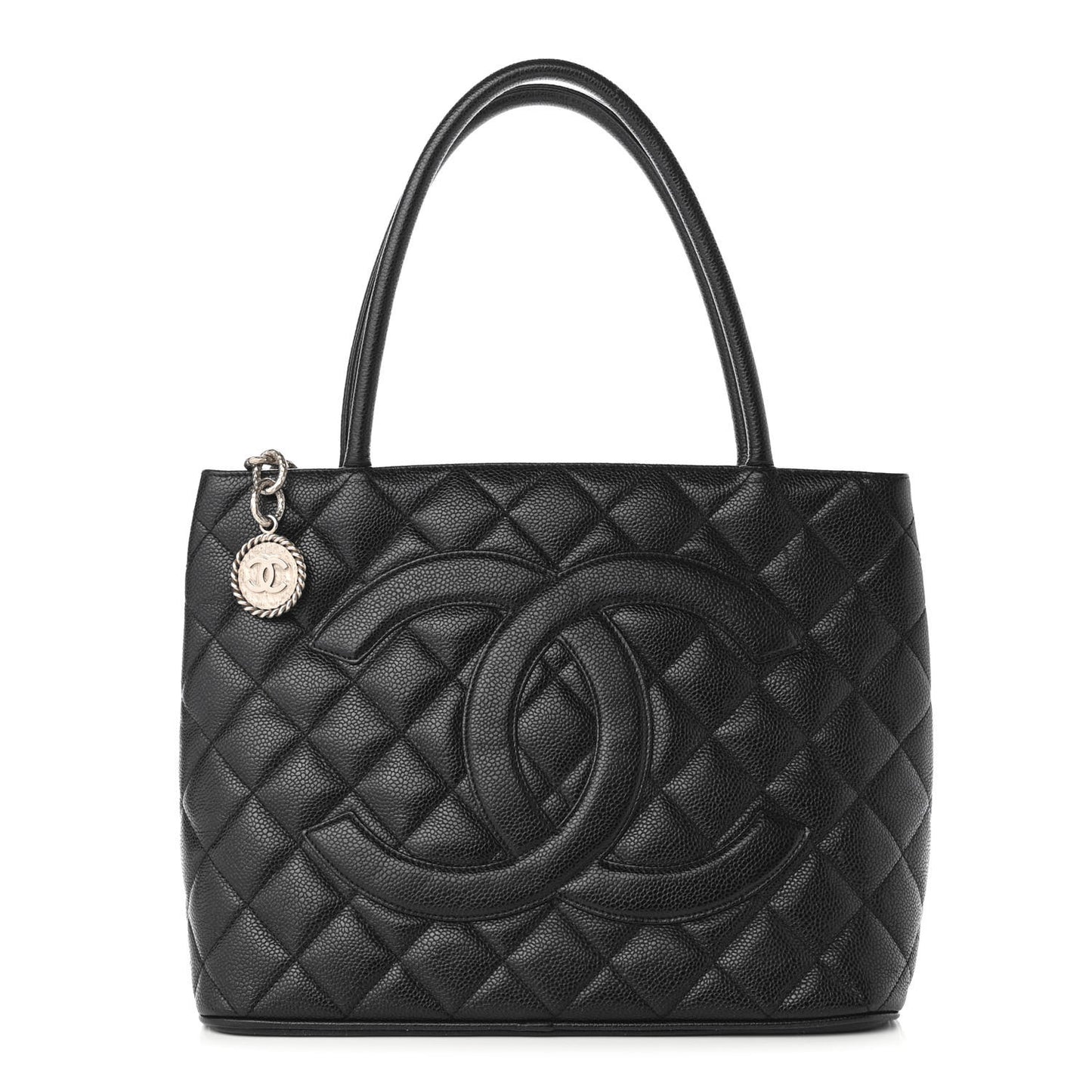 Caviar Quilted Medallion Tote Black