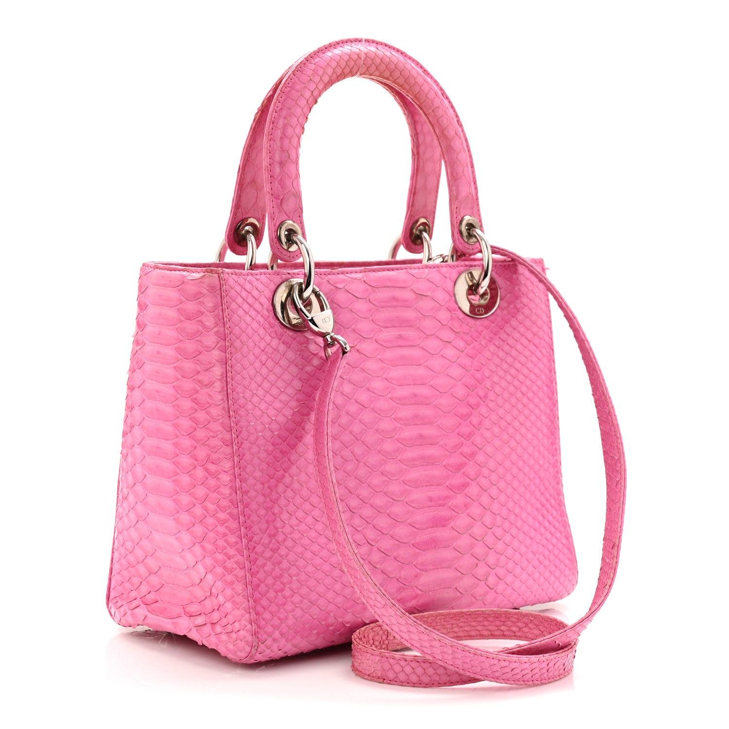 Christian Dior Snakeskin Medium Lady Dior Pink 1820404 – FASHIONPHILE