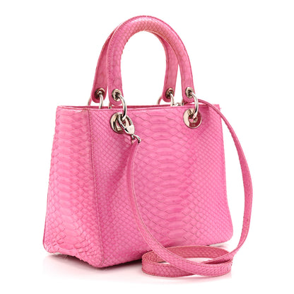 Christian Dior Snakeskin Medium Lady Dior Pink 3 of 13