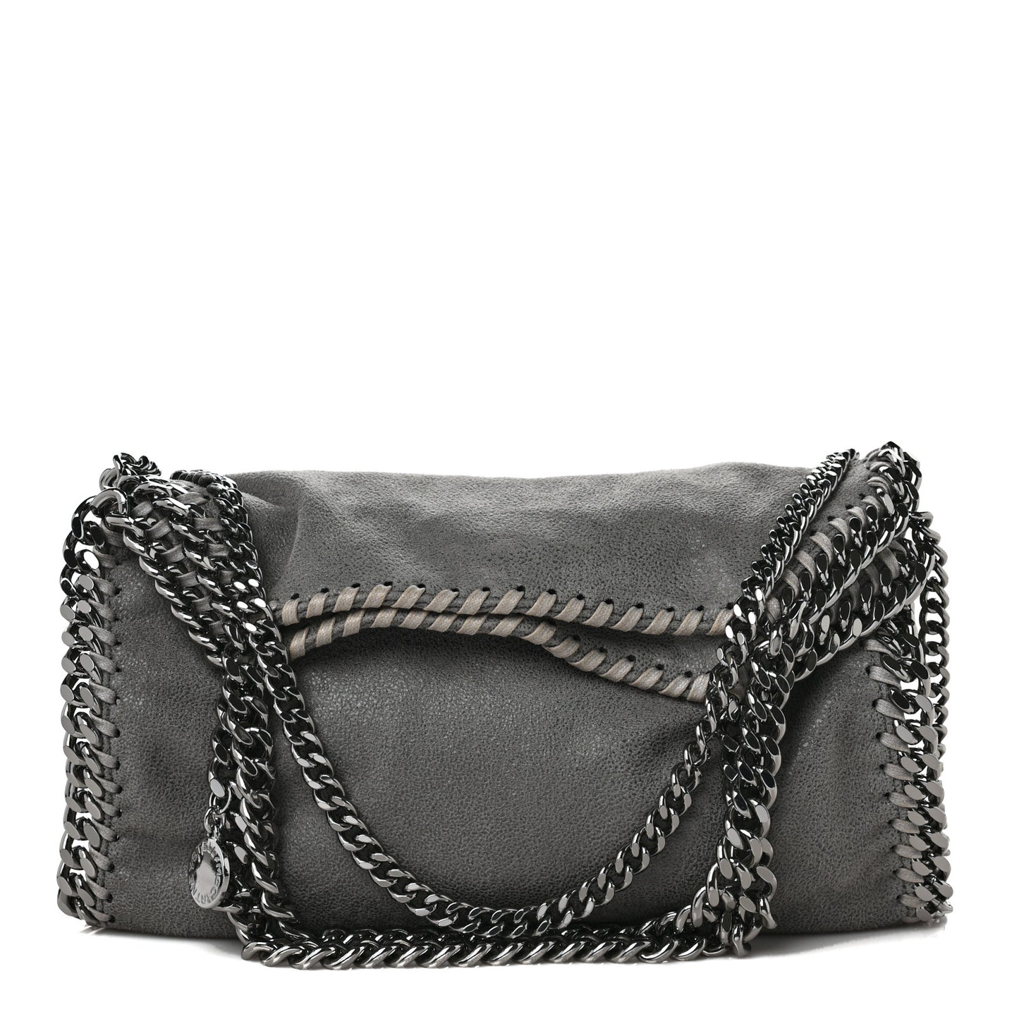 Shaggy Deer Mini Falabella Fold Over Tote Light Grey
