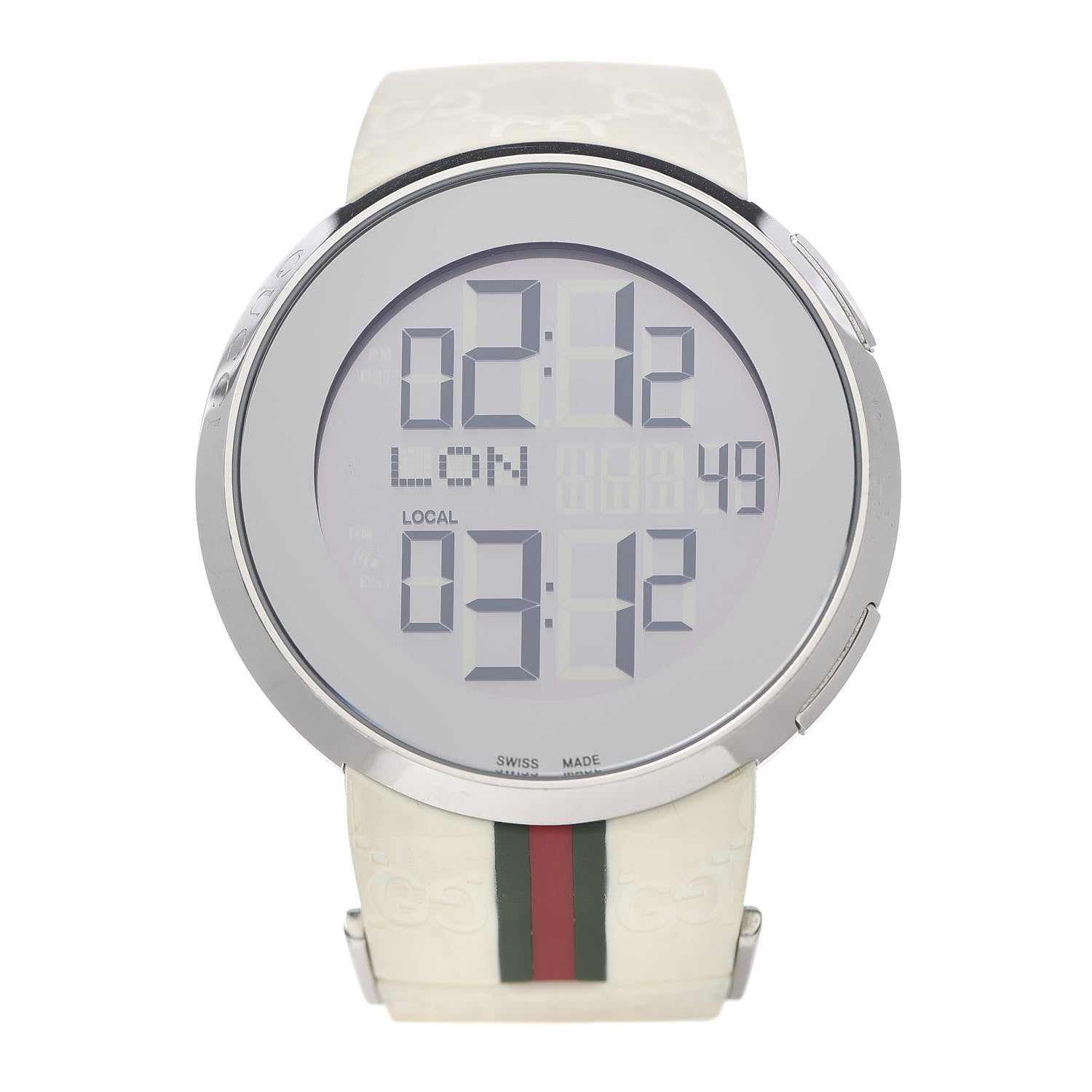 Gucci Stainless Steel Rubber 45mm Digital I-Gucci Web Watch 1 of 7