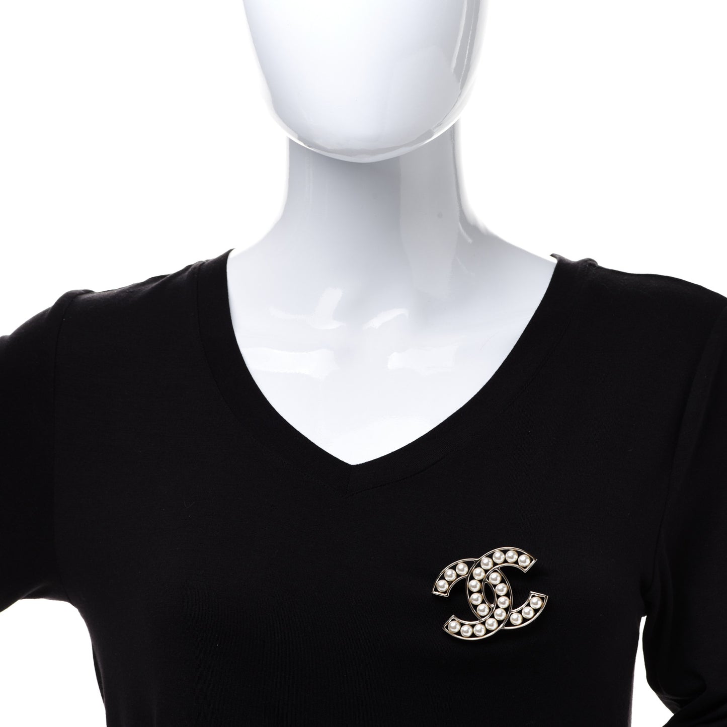 Pearl CC Brooch Light Gold