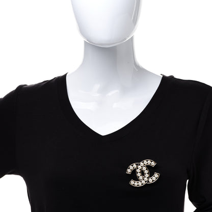 Chanel Pearl CC Brooch Light Gold 2 of 5