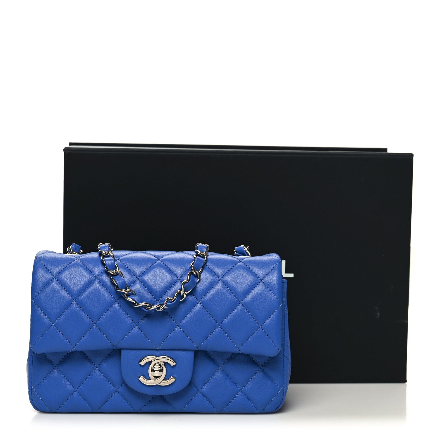 Chanel Lambskin Quilted Mini Rectangular Flap Blue 11 of 11