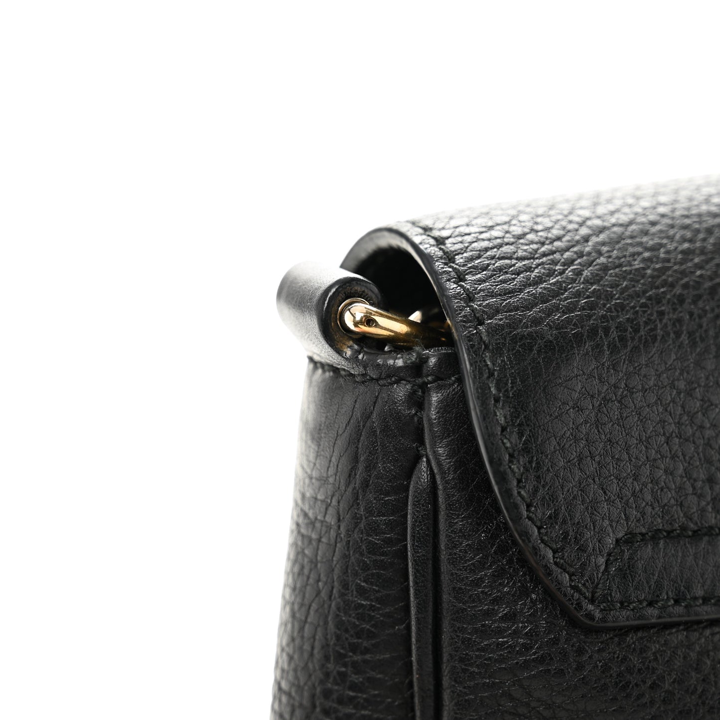 Pebbled Calfskin Small Soho Flap Crossbody Black