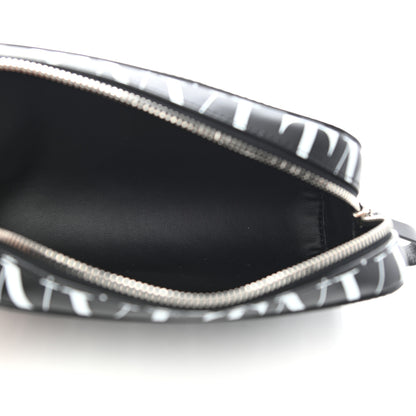 Valentino Garavani Calfskin VLTN Times Wash Bag Black White 5 of 8
