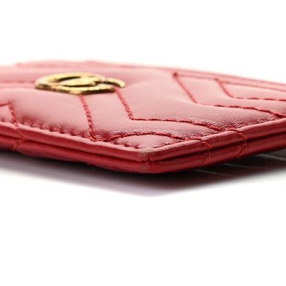 Gucci Calfskin Matelasse GG Marmont Card Holder Hibiscus Red 8 of 8