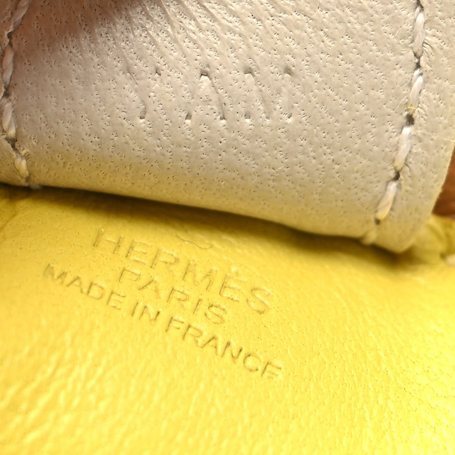 Hermes Milo Lambskin Grigri Rodeo Horse Bag Charm PM Lime Sesame Craie 3 of 4