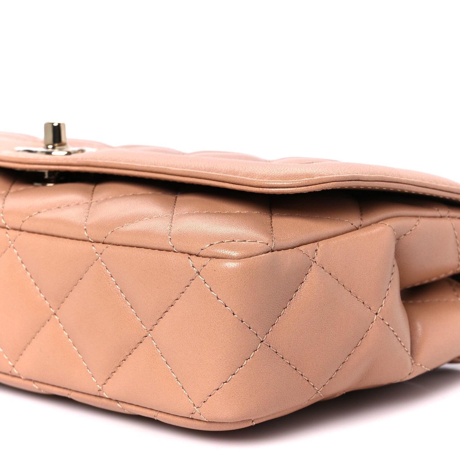 Chanel Crumpled Glazed Lambskin Quilted Small Flap Beige 11 of 12