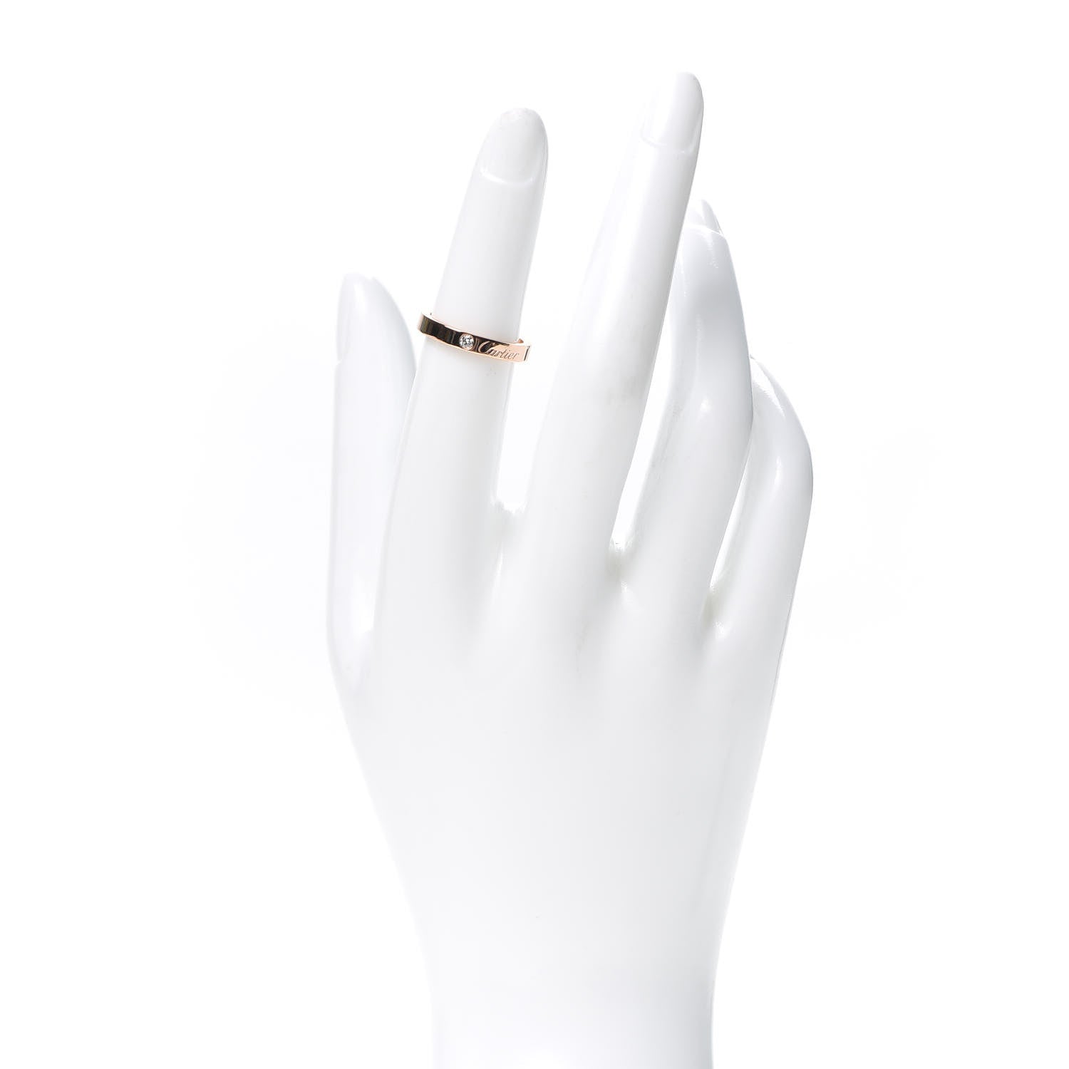 Cartier 18K Pink Gold Diamond 3mm C De Cartier Wedding Band Ring 49 4.75 2 of 6