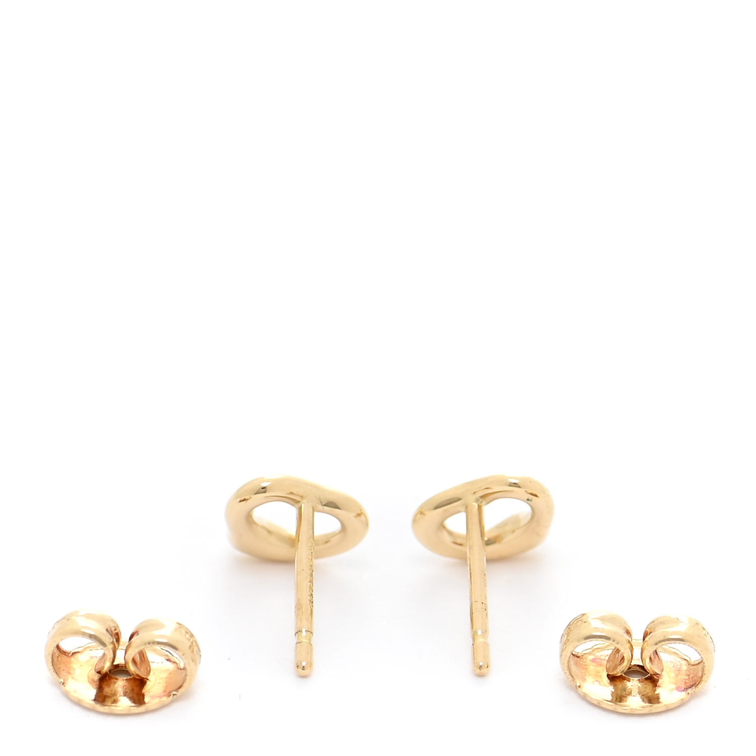 Tiffany 18K Yellow Gold 7mm Elsa Peretti Open Heart Earrings 3 of 5