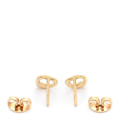 Tiffany 18K Yellow Gold 7mm Elsa Peretti Open Heart Earrings 3 of 5