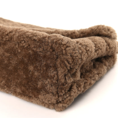 Saint Laurent Shearling Lambskin Quilted Sade Puffer Envelope Clutch Brown 9 of 9