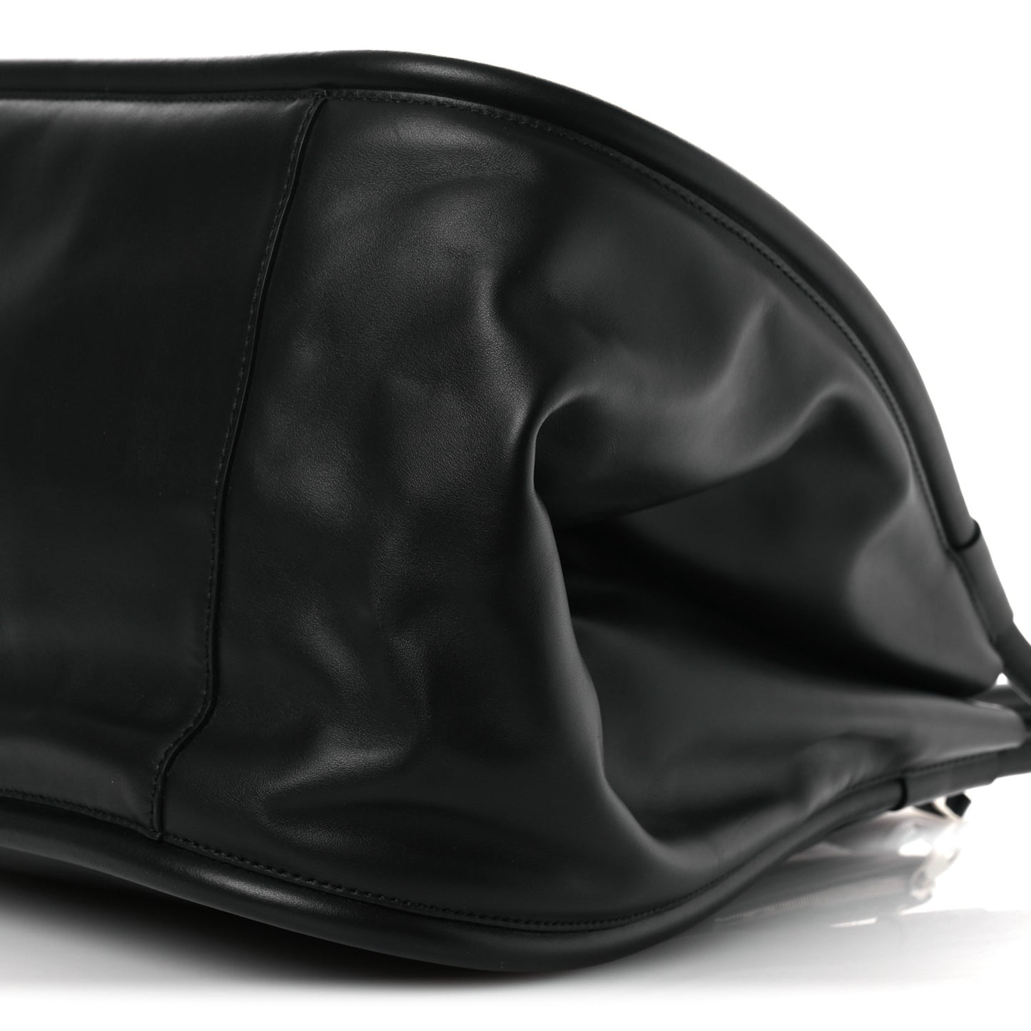Calfskin XL Ruched Tote Black