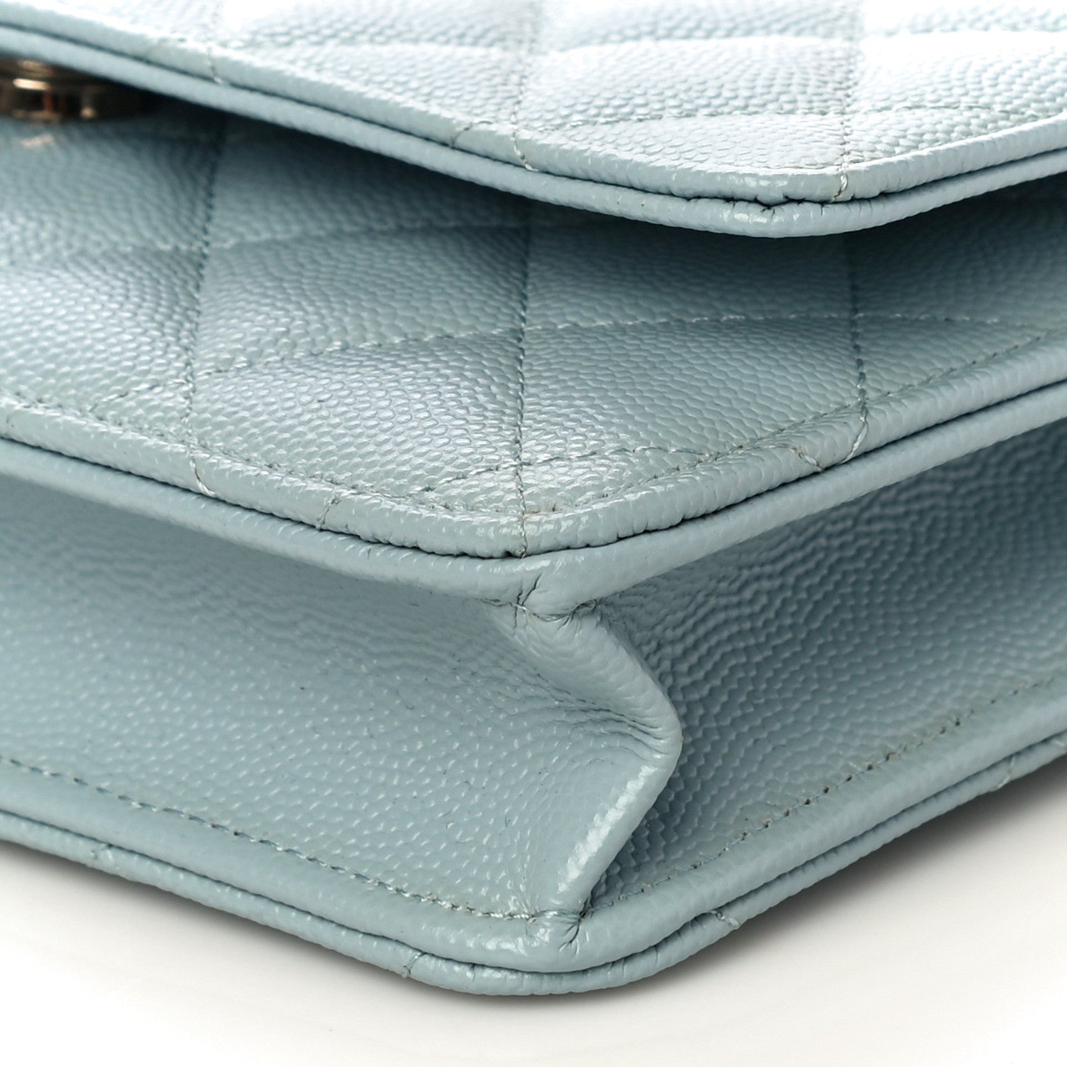 Chanel Caviar Quilted Wallet On Chain WOC Light Blue 11 of 11