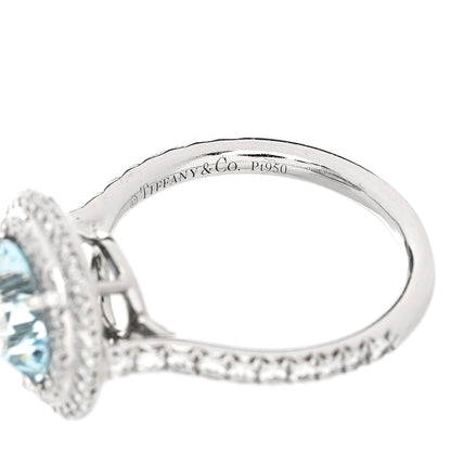 Tiffany Platinum Diamond Aquamarine Soleste Ring 50 5.5 5 of 5