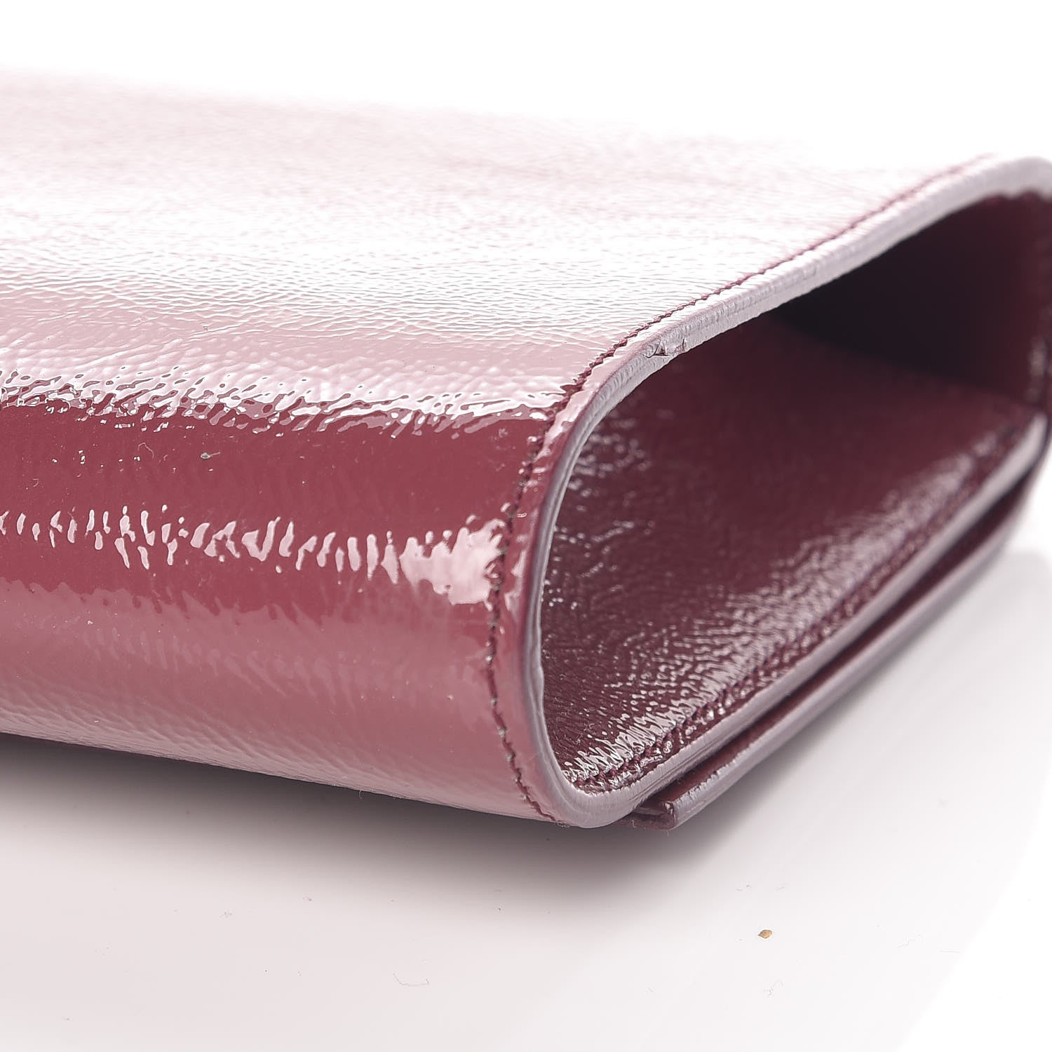 Saint Laurent Textured Patent Calfskin Large Belle De Jour Clutch Berry 6 of 9