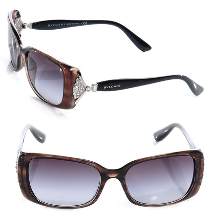 Bulgari BVLGARI Tortoise and Crystal Ventaglio Square Frame Sunglasses 8099-B 1 of 6