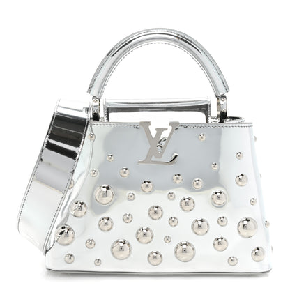 Louis Vuitton LV X YK Metallic Taurillon Brass Metal Dots Capucines BB Silver 1 of 15