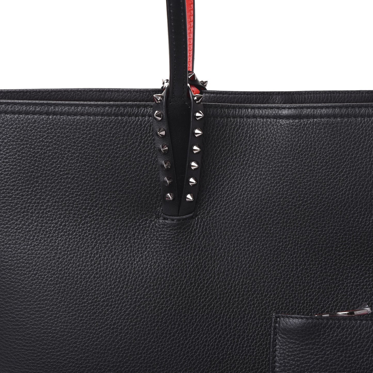 Calfskin Spikes East West Cabata Tote Black