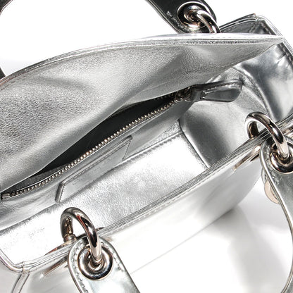 Christian Dior Metallic Calfskin Mini Lady Dior Silver 5 of 7