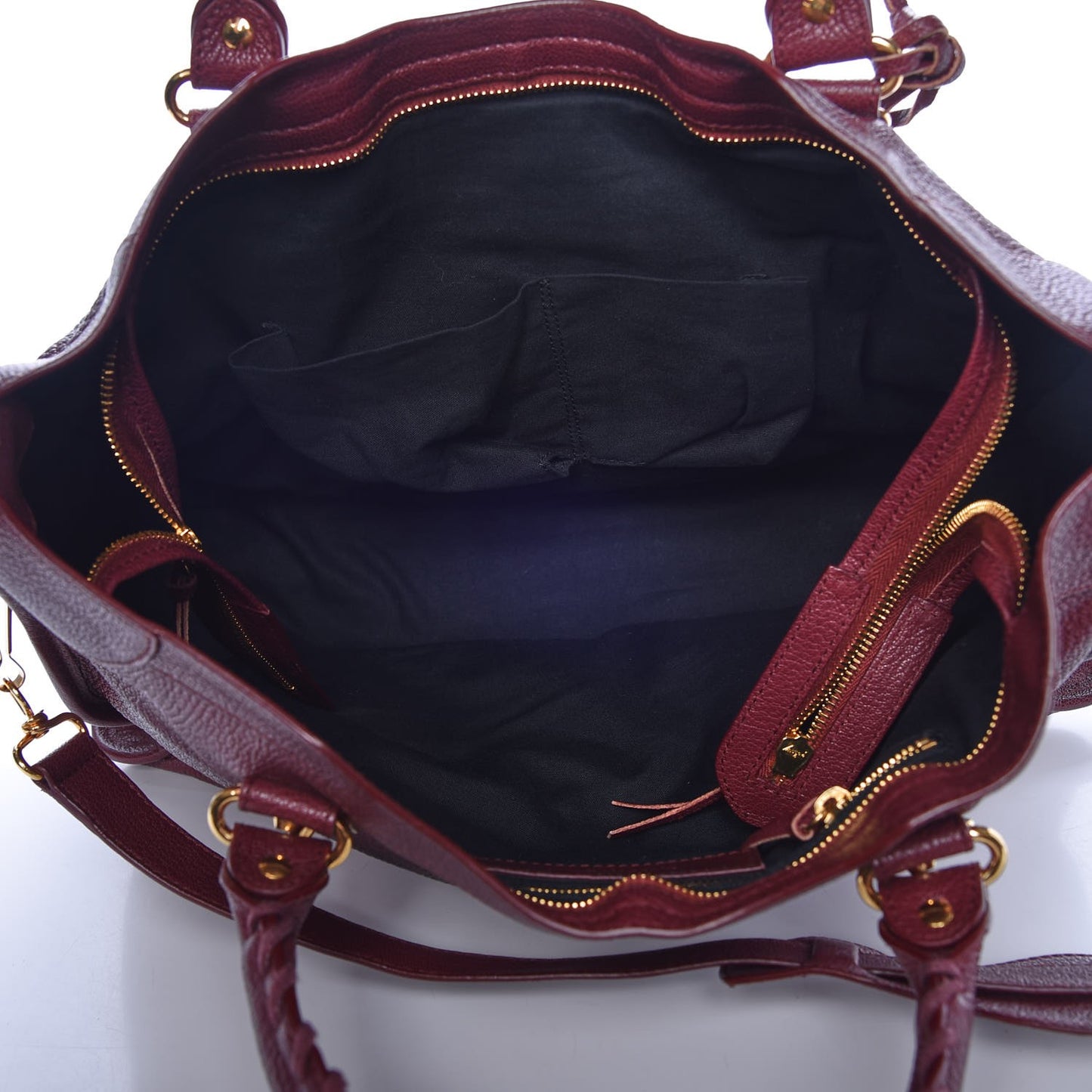 Chevre Gold Metallic Edge Hardware City Bordeaux