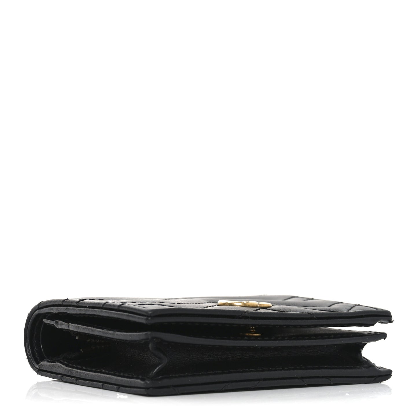 Calfskin Matelasse GG Marmont Card Case Wallet Black