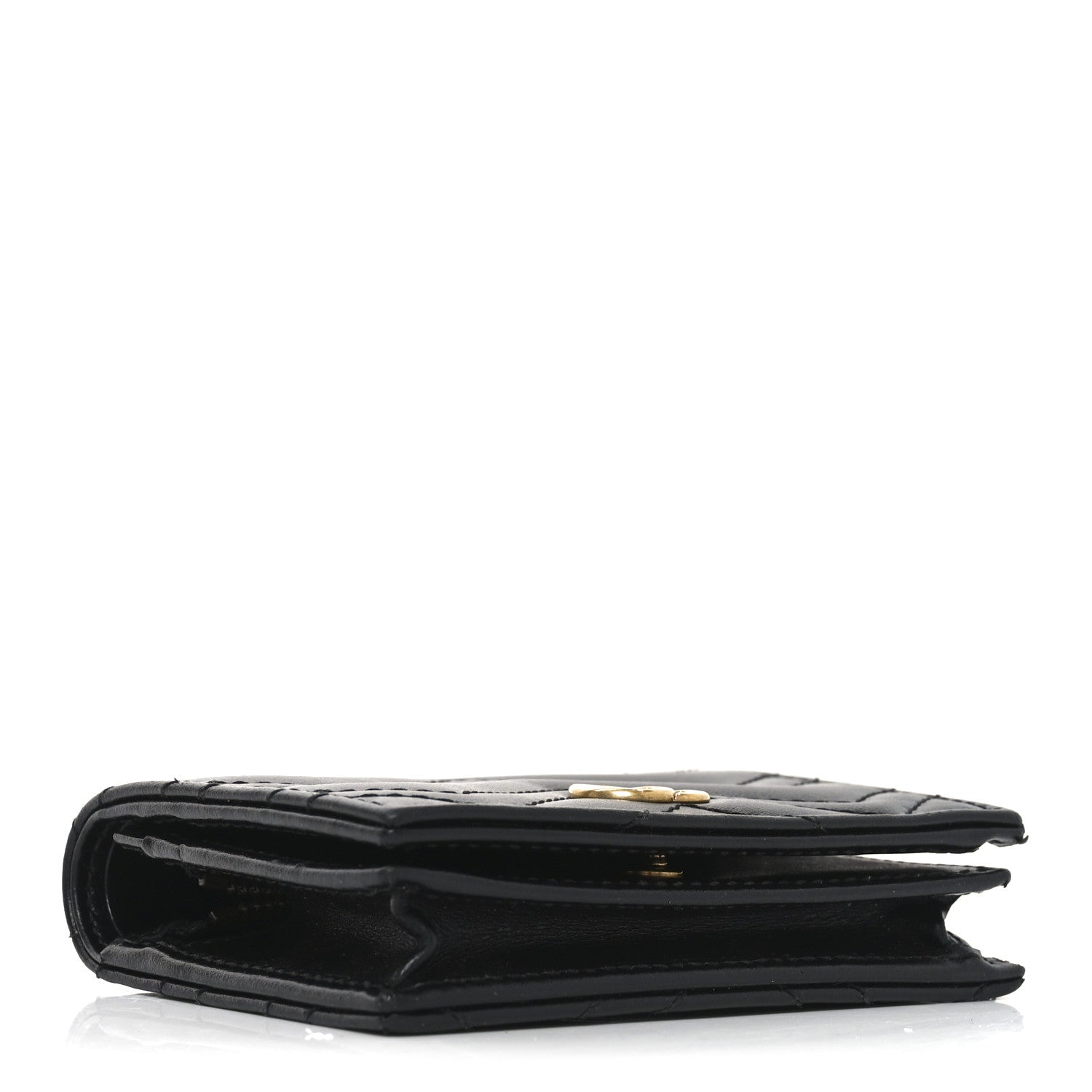 Gucci Calfskin Matelasse GG Marmont Card Case Wallet Black 9 of 13