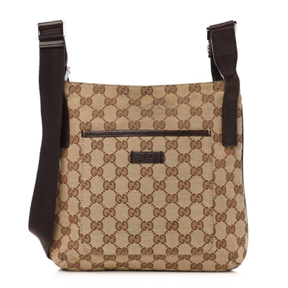 Gucci Monogram Flat Messenger Bag Dark Brown 1 of 12