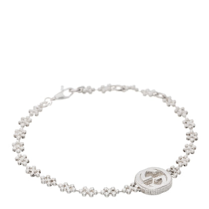 Gucci Sterling Silver Interlocking GG Beaded Flower Bracelet 1 of 3