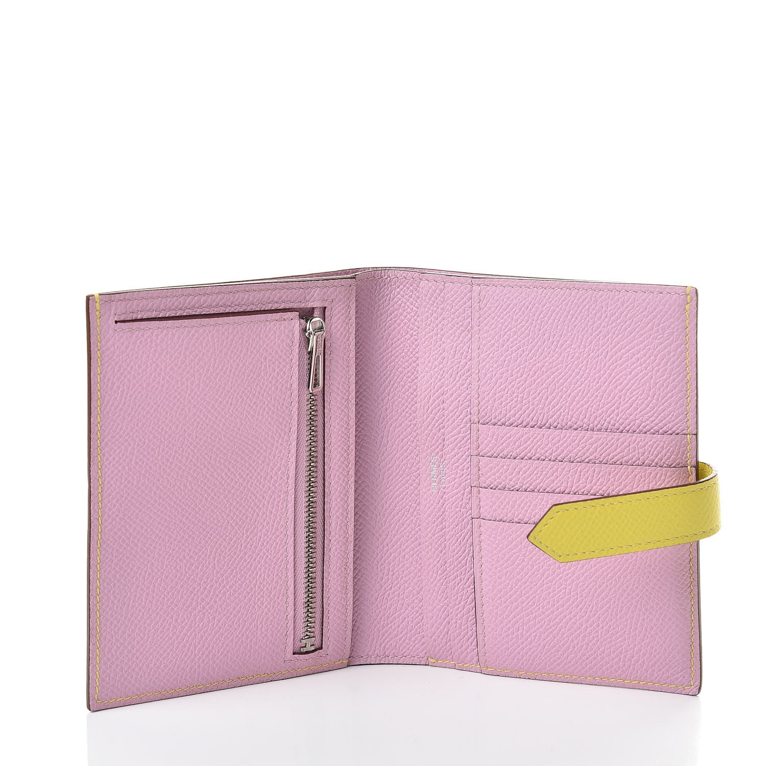 Hermes Epsom Verso Bearn Compact Wallet Lime Mauve Silvestre 5 of 8