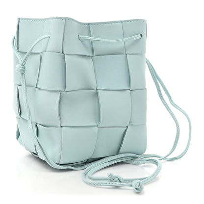 Bottega Veneta Nappa Maxi Intrecciato Small Cassette Bucket Bag Topazio Silver 3 of 9