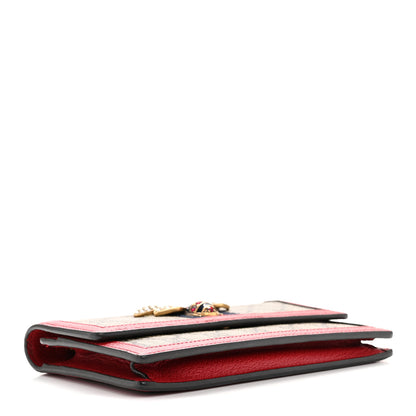 Gucci GG Supreme Monogram Web Queen Margaret Chain Wallet Red 4 of 12