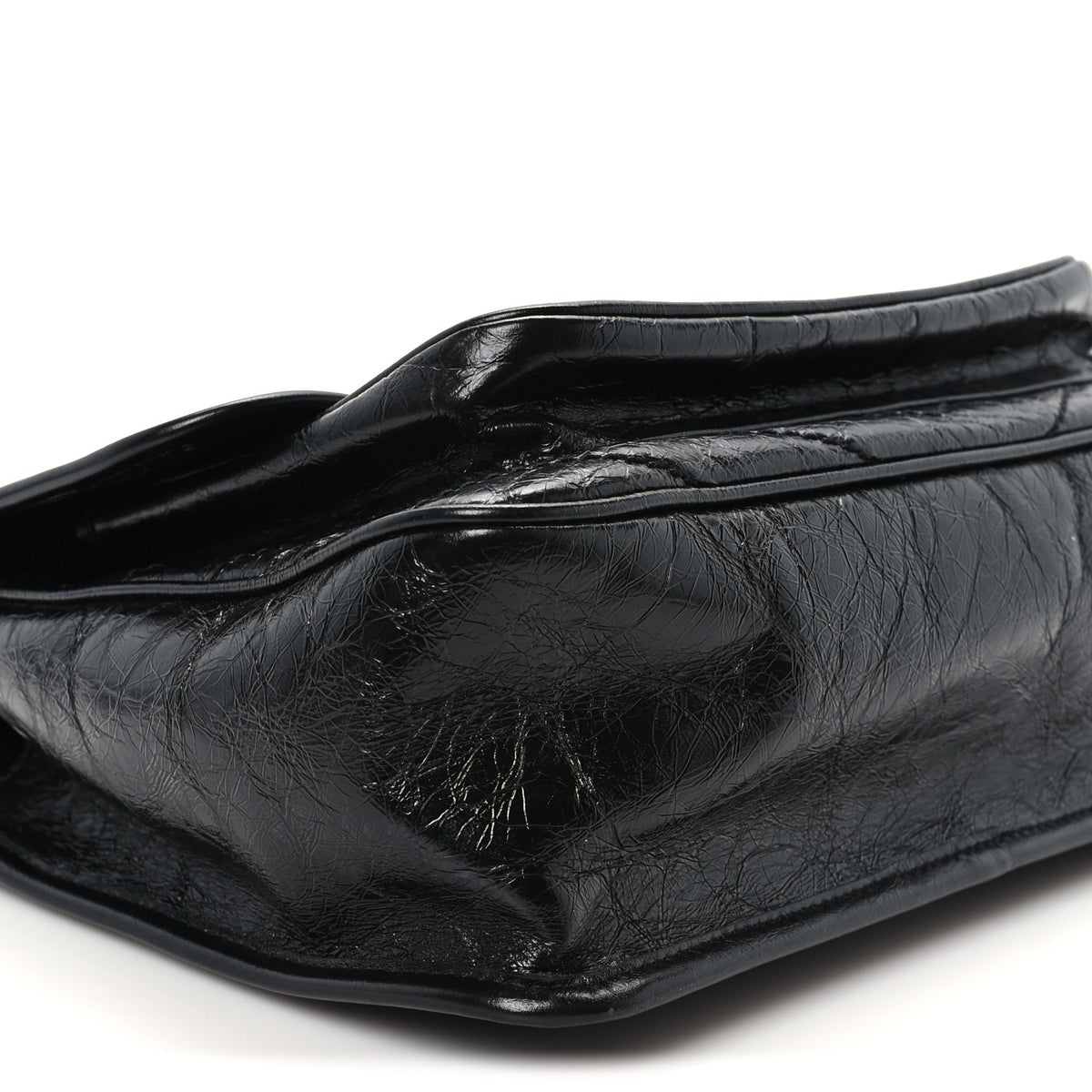 Saint Laurent Crinkled Calfskin Matelasse Monogram Medium Niki Chain Satchel Black 9 of 10