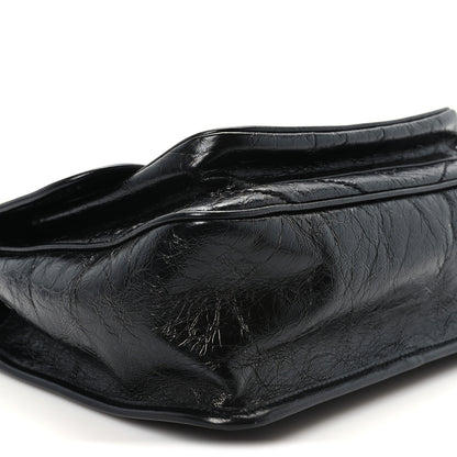 Saint Laurent Crinkled Calfskin Matelasse Monogram Medium Niki Chain Satchel Black 9 of 10