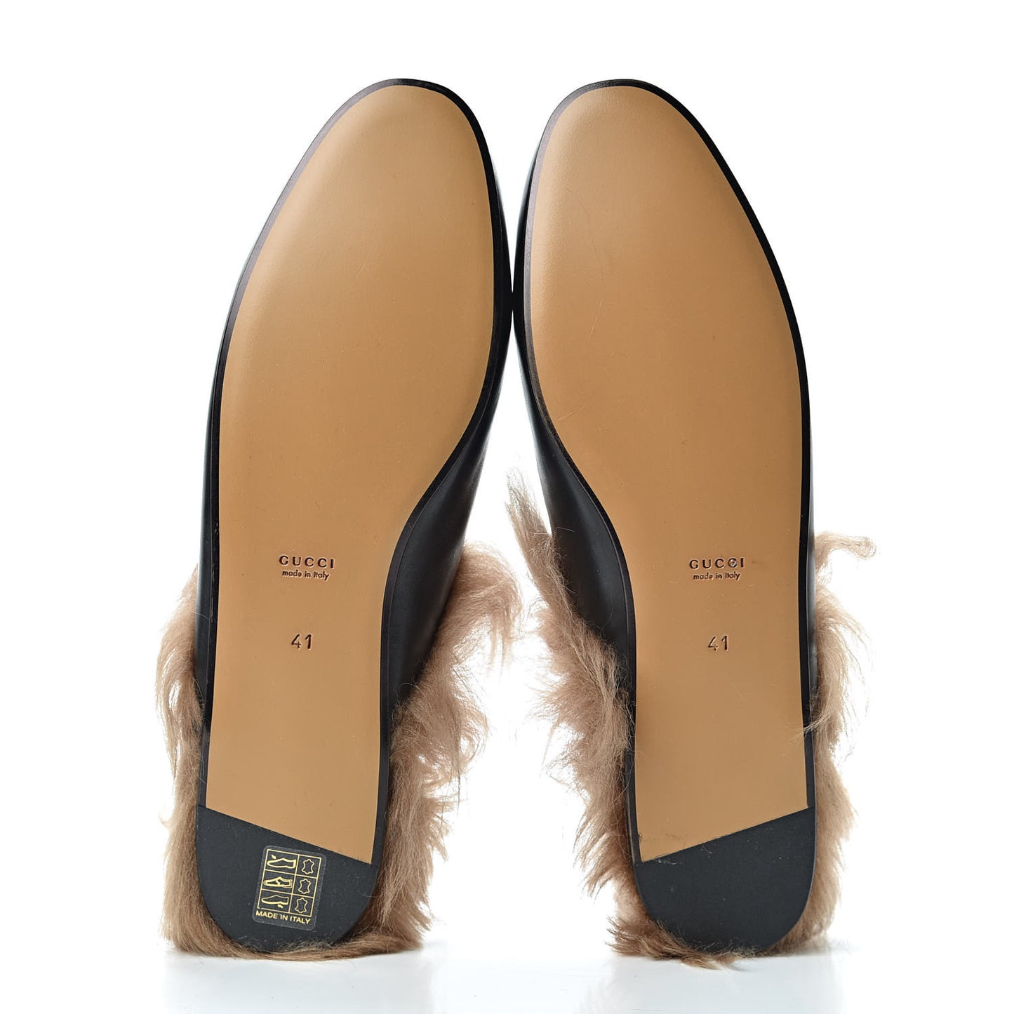 Calfskin Fur Womens Princetown Slippers 41 Black