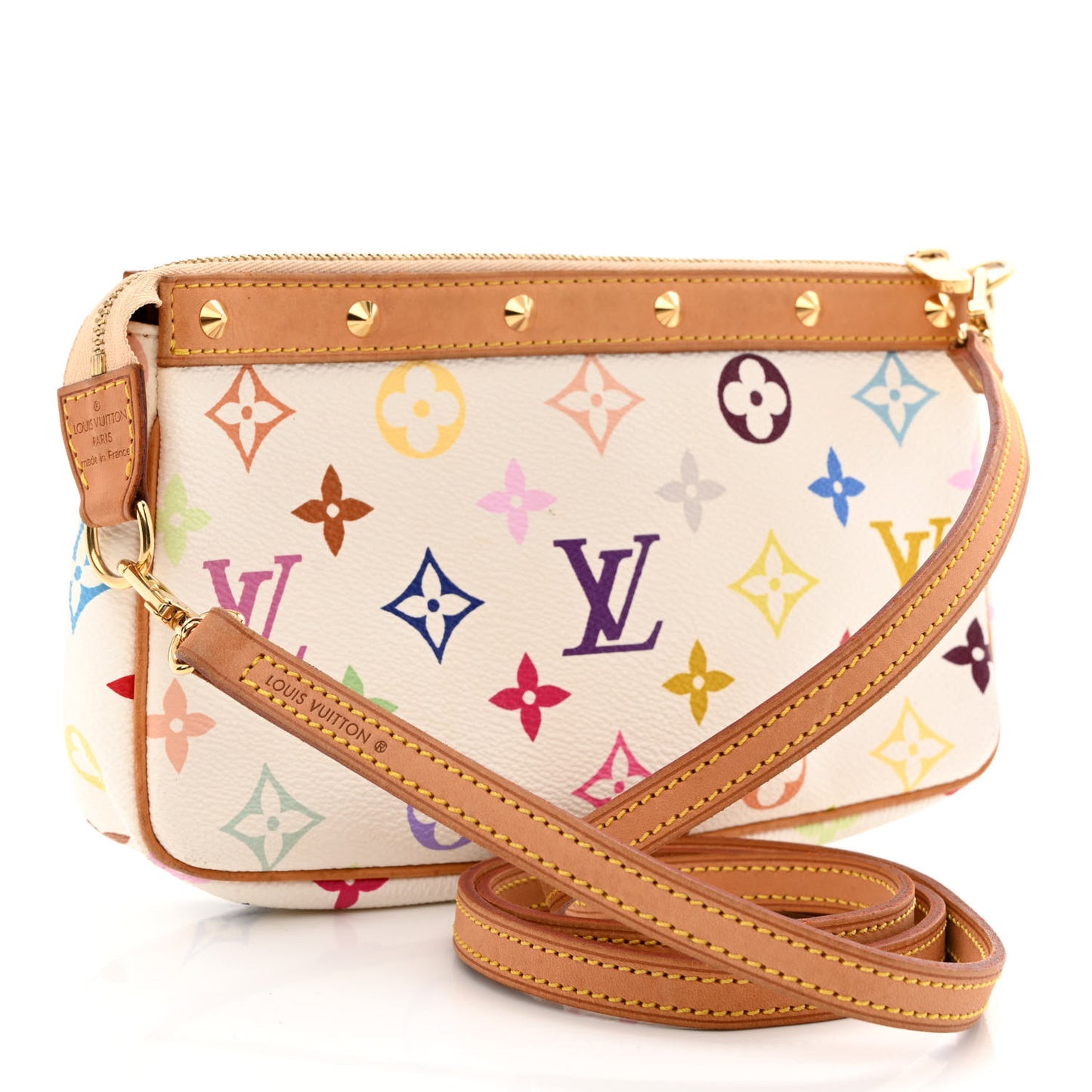 Monogram Multicolor Pochette Accessories White Long Strap