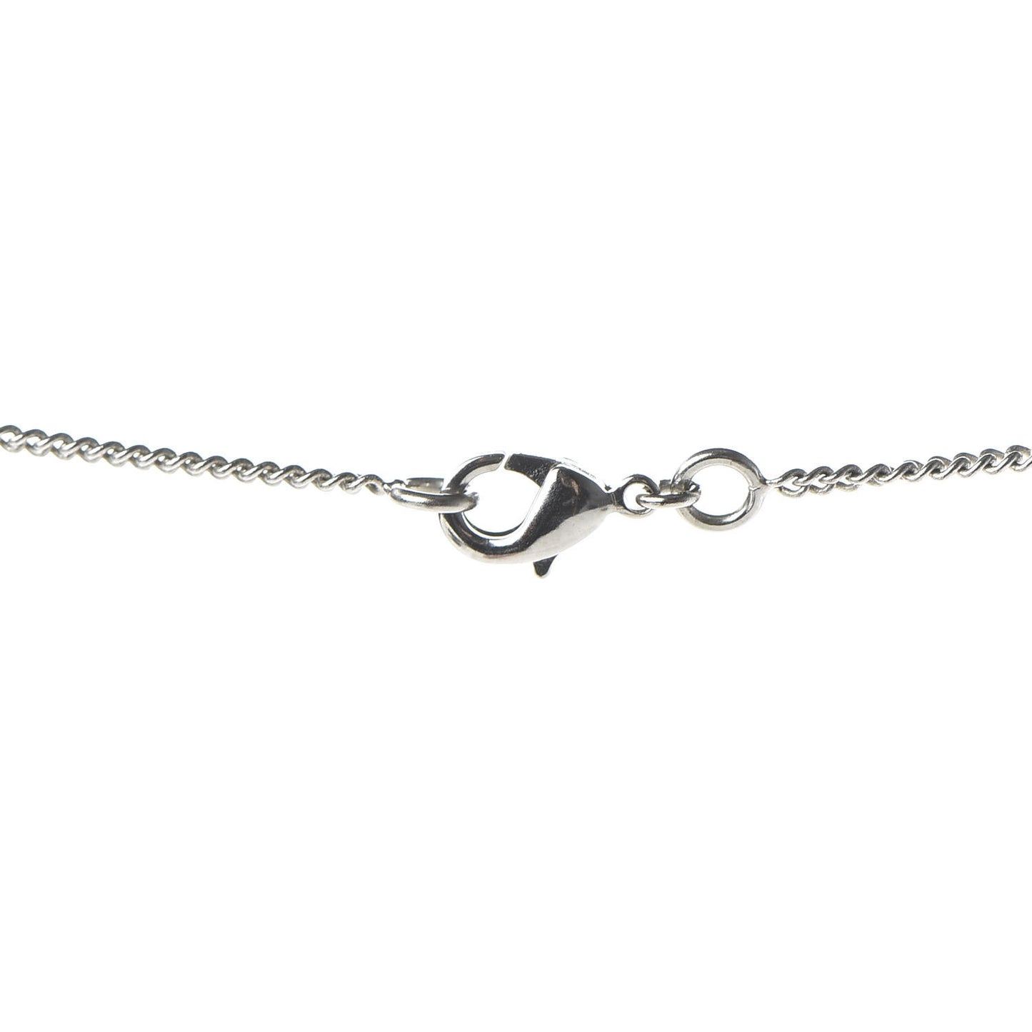 Enamel CC Drop Necklace Silver