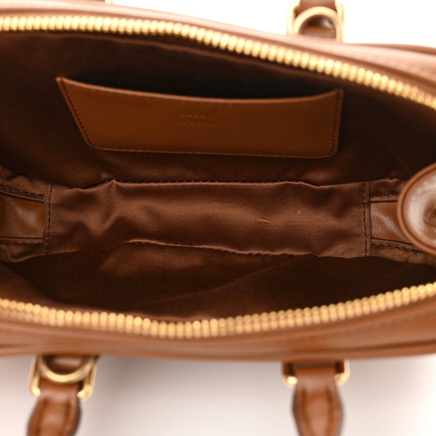 Miu Miu Calfskin Mini Arcadie Top Handle Bag Cognac 5 of 11